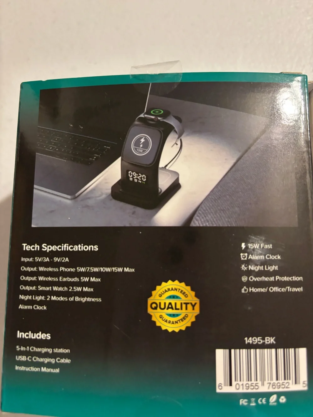 5-in-1 Magnetic Wireless Charging Station - Black